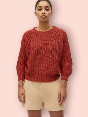 BABAA Thick Rib Wool Knit Crewneck Sweater